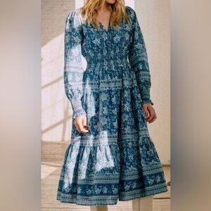 EUC Sézane x Sea NY Blandine Dress Floral Blue Dress Size 38 US 6